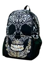 Romwe Cool Skull Print Backpack