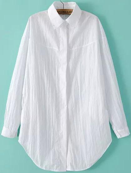 Romwe Lapel With Buttons Loose Blouse
