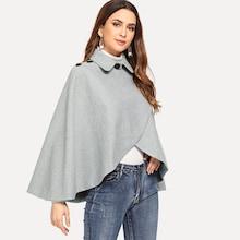 Romwe Solid Button Detail Outerwear