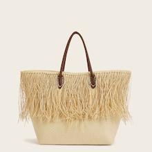 Romwe Fringe Decor Winged Tote Bag