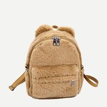 Romwe Faux Fur Fluffy Backpack