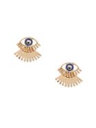 Romwe Golden Eye-shaped Stud Earrings