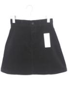 Romwe Pockets A-line Black Skirt