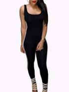 Romwe Skinny Tank Jumpsuit With Constrast Binding
