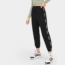 Romwe Elastic Waist Letter Print Tape Side Pants
