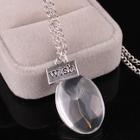 Romwe Clear Oval Pendant Chain Necklace
