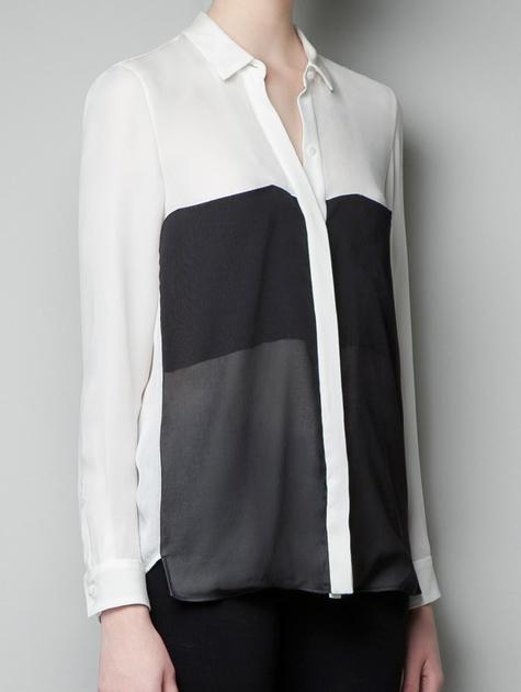 Romwe Colour-block Pockets Blouse