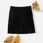 Romwe Tape Panel Side Split Skirt