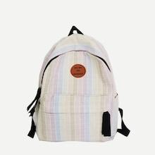 Romwe Contrast Patch Patchwork Backpack