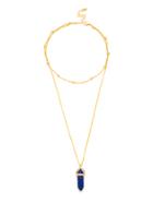 Romwe Contrast Crystal Pendant Layered Chain Necklace