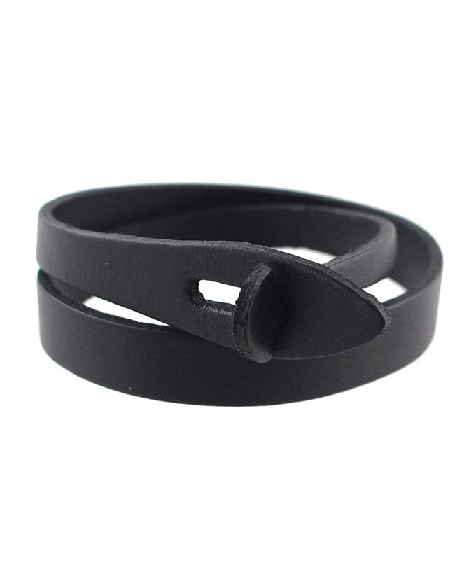 Romwe Black Pu Leather Wrap Bracelet