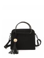 Romwe Double Handle Shoulder Bag With Tassel