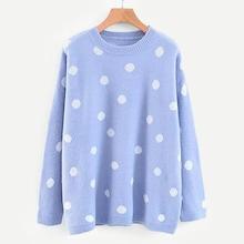 Romwe Drop Shoulder Spot Sweater