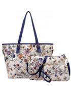 Romwe Blossom Print 3pcs Bag Set