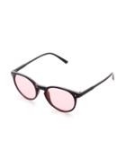 Romwe Black Frame Pink Lens Sunglasses