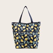 Romwe Lemon Pattern Tote Bag
