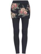 Romwe Flower Print Bodycon Skirt Leggings