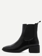 Romwe Black Faux Leather Elastic Short Boots
