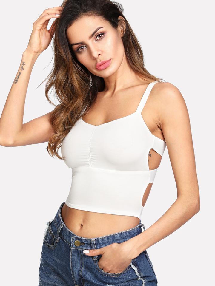 Romwe Criss Cross Backless Cami Top