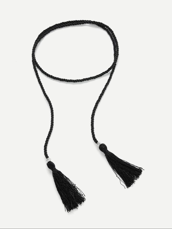 Romwe Tassel Skinny Belt