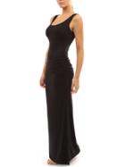 Romwe Black Scoop Neck Sleeveless Slit Dress