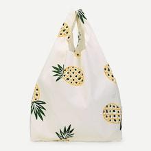 Romwe Pineapple Print Canvas Tote Bag