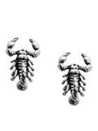 Romwe Antique Silver Scorpion Stud Earrings