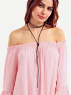 Romwe Black Bow Pearl Multi-layered Necklace