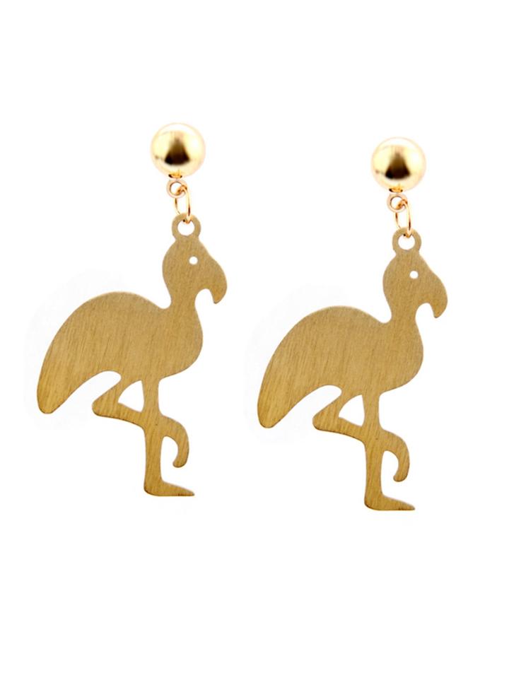 Romwe Flamingo Drop Earrings
