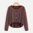Romwe High Low Striped Sweater