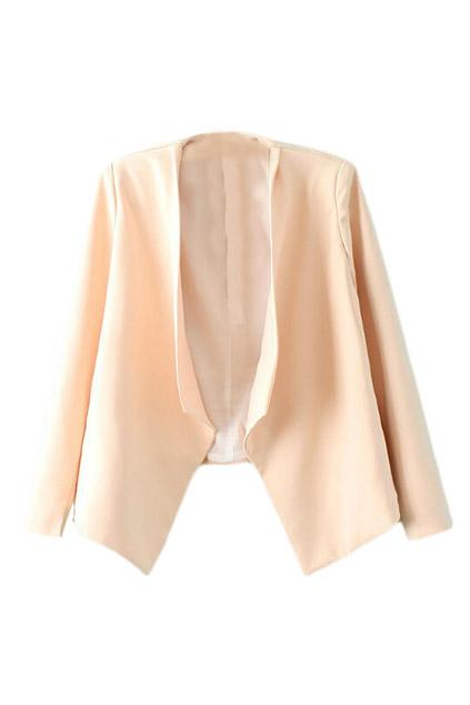 Romwe Asymmetric Buttonless Slim Blazer