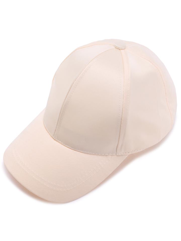 Romwe Beige Satin Baseball Cap