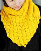 Romwe Hollow Casual Yellow Scarf