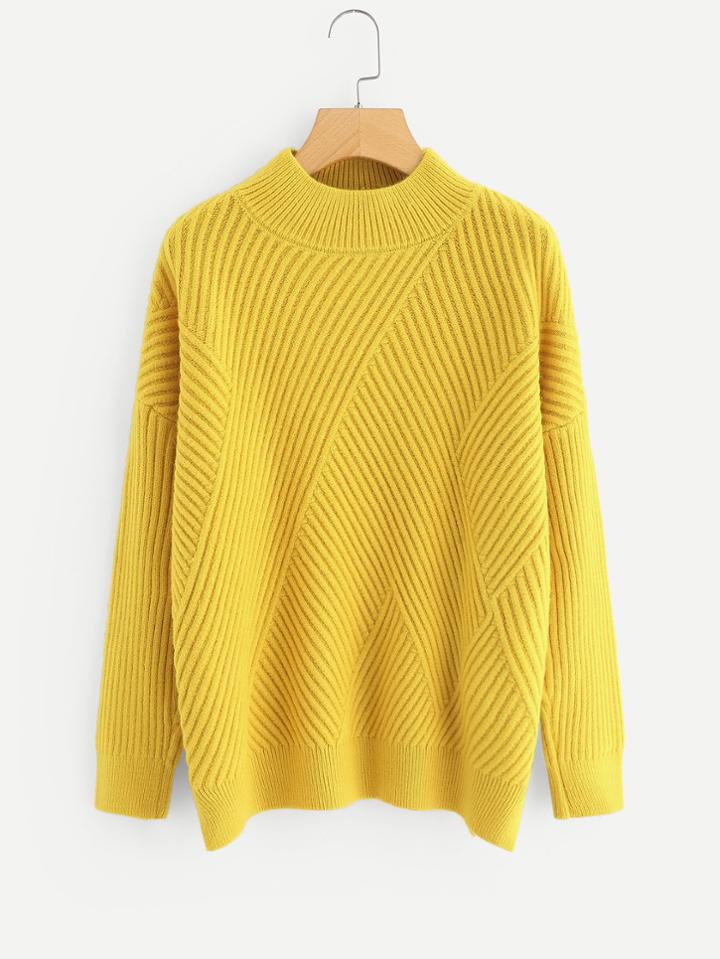 Romwe Rib Knit Jumper Sweater