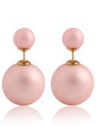 Romwe Pink Bead Stud Earrings