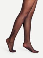 Romwe Flower Side Pattern Pantyhose Stockings