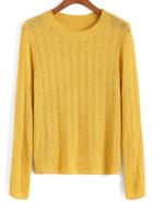Romwe Long Sleeve Open-knit Sweater