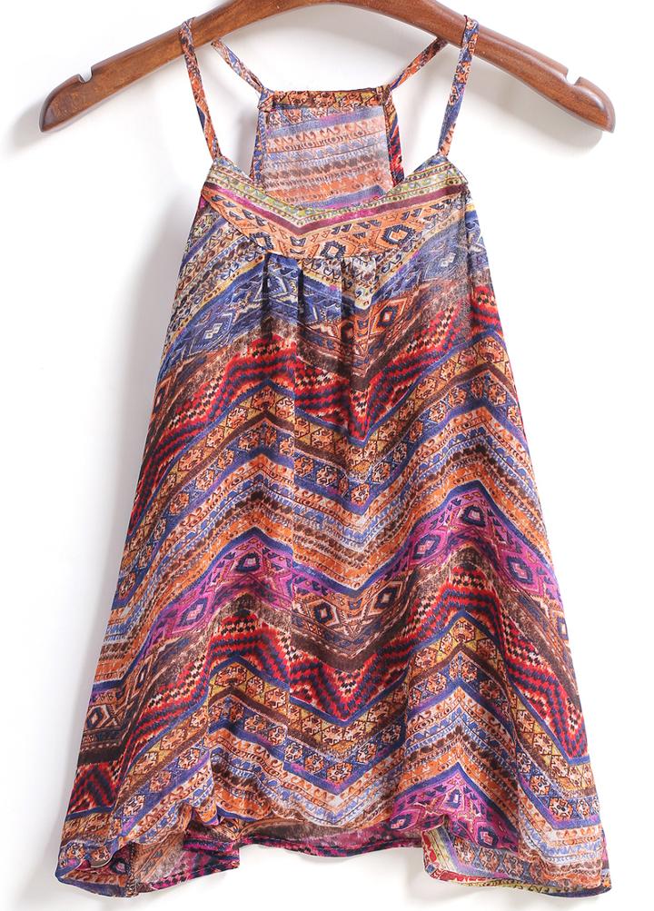Romwe Spaghetti Strap Bohemian Style Cami Top