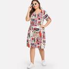 Romwe Plus All Over Comic Print Dress