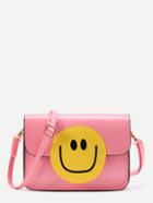 Romwe Emoji Design Flap Crossbody Bag