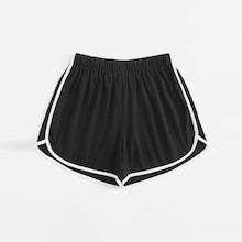Romwe Plus Elastic Waist Ringer Shorts
