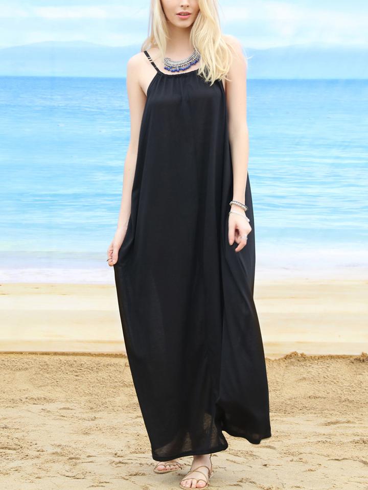 Romwe Drop Armhole Loose-fit Long Cami Dress