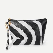 Romwe Two Tone Striped Makeup Bag