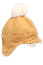 Romwe Warm Flipped Trilby Pompom Hat--khaki
