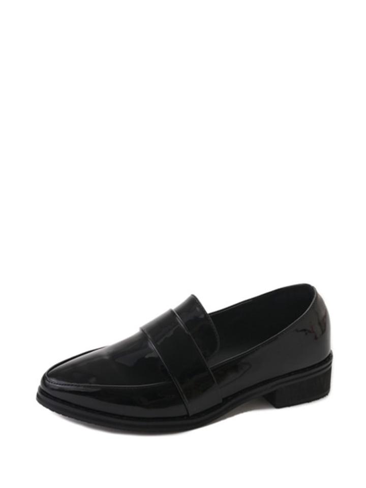 Romwe Pointed Toe Pu Flat