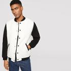 Romwe Guys Button Up Two Tone Jacket