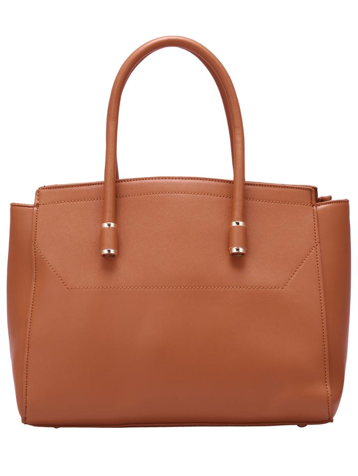 Romwe Yellow Zipper Pu Bag