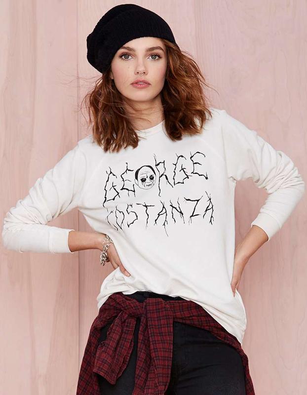 Romwe Costanza Print Loose Sweatshirt