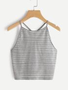 Romwe Pinstriped Cami Top