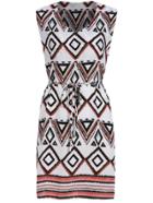 Romwe Sleeveless Geometric Print Dress